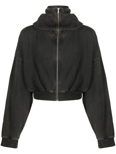 Entire Studios Cropped Full Zip Clothing In Black
