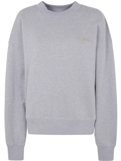 Attico Grey Crewneck Logo Pullover In Grey