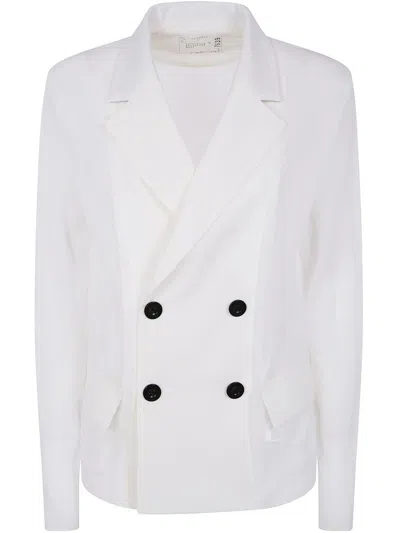 Sacai Double-breasted Jacket In White
