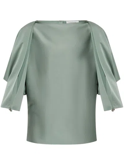 Lanvin Relaxed Silhouette Top With Button Closure In Green