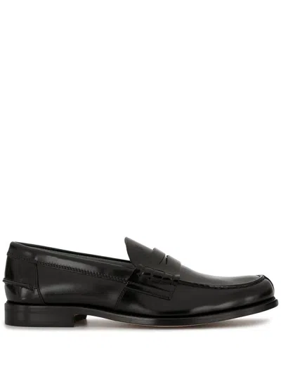 Tod's Black Leather Loafers For Men In Black