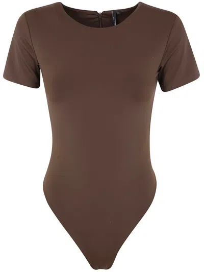 Entire Studios Tee Bodysuit In Brown