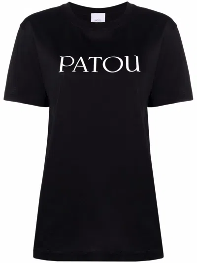 Patou Logo T-shirt In Soft Cotton With Classic Fit And Versatile Style In Black