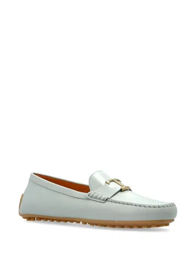 Tod's Grey Leather Loafers In Grey