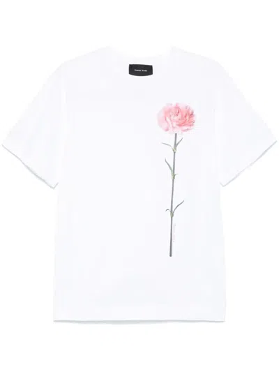 Simone Rocha Women Carnation Print Short Sleeve T-shirt In White
