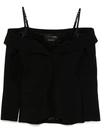 Mugler Off-the-shoulder Jacket In Black