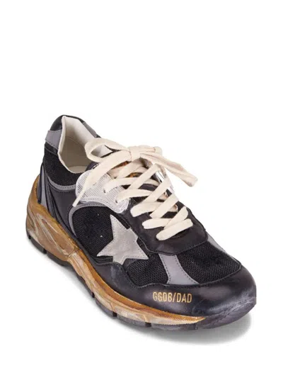 Golden Goose Running Dad Net And Nappa Upper Suede Star Shoes In Black
