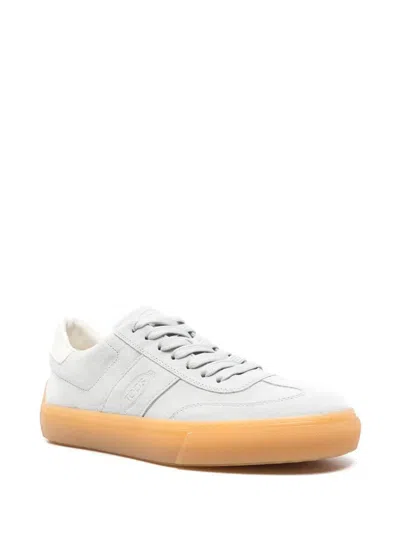 Tod's Light Suede Casual Lace Up Shoes For Men In Beige