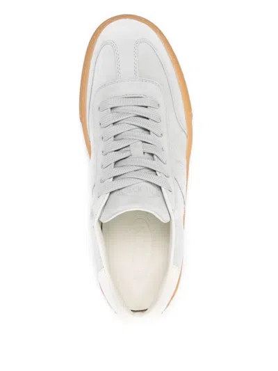 Tod's Light Suede Casual Lace Up Shoes For Men In Beige