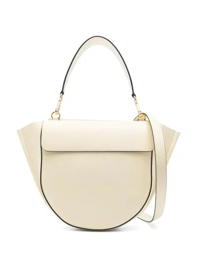 Wandler Beige Shoulder Bag With Structured Flap In White