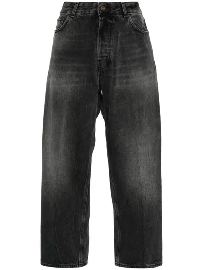 Haikure Wide-leg Mid-rise Jeans In Black