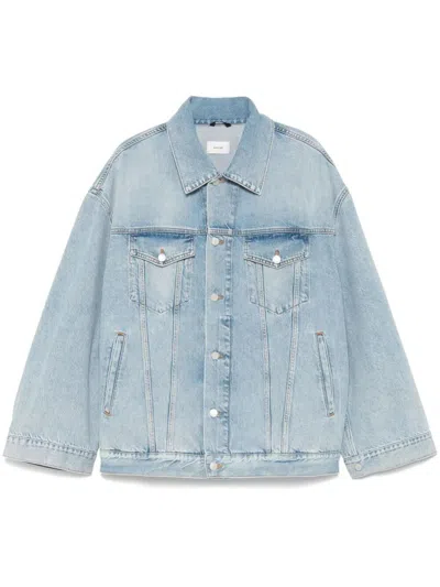 Haikure Denim Boxy Jacket With Spencer In Blue