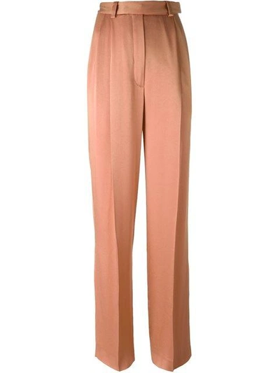 Lanvin High Rise Wide Trousers In Pink