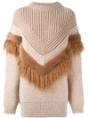 STELLA MCCARTNEY draped faux-fur trim jumper,DRYCLEANONLY