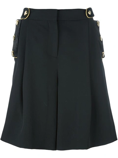 Givenchy Black Velvet Oversized Shorts
