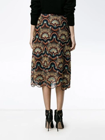 Shop Valentino 'star Stripes' Macrame Skirt