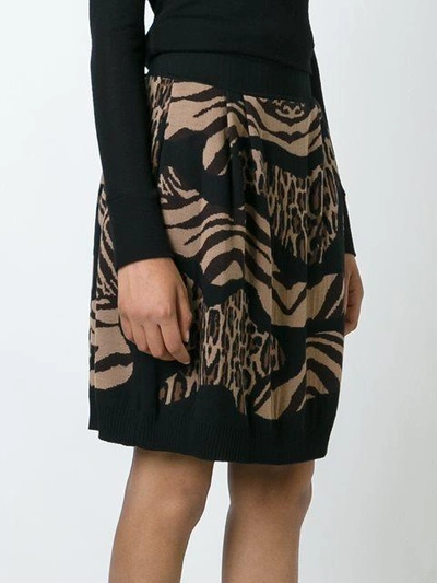 Shop Alberta Ferretti Leopard Zebra Print Skirt