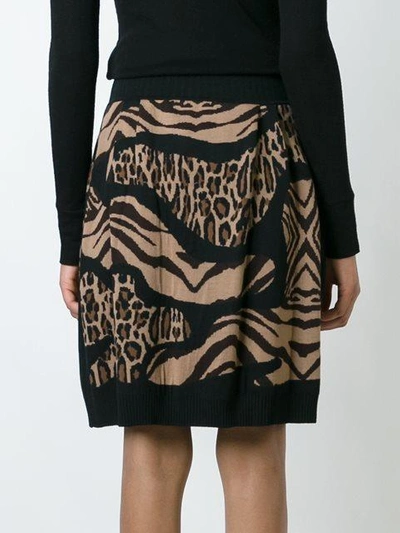 Shop Alberta Ferretti Leopard Zebra Print Skirt