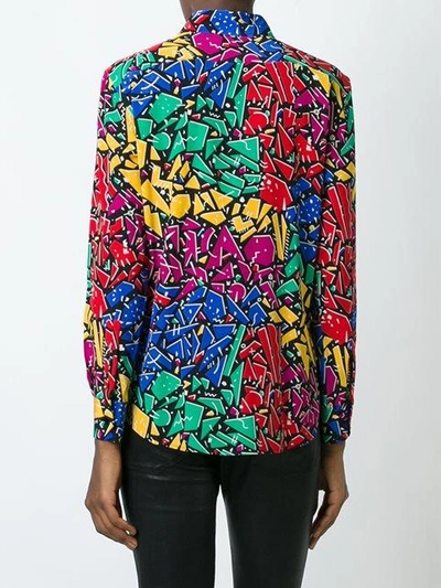 Shop Saint Laurent Paris Collar 80s Graffiti Shirt