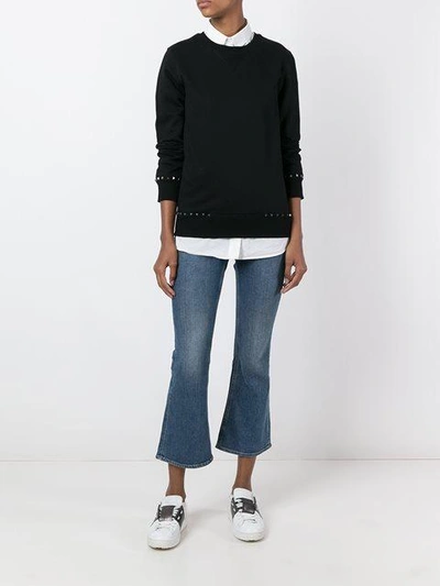 Shop Valentino 'rockstud' Sweatshirt - Black