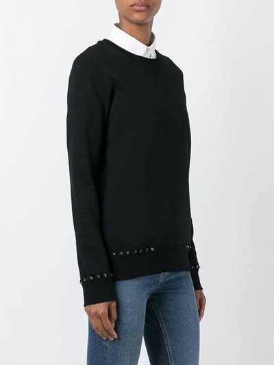 Shop Valentino 'rockstud' Sweatshirt - Black