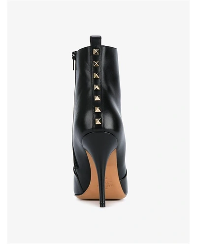 Shop Valentino Rockstud Leather Ankle Boots