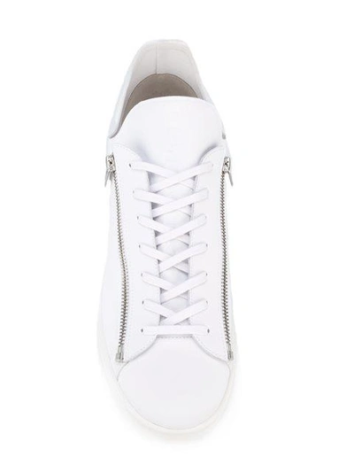 Shop Y-3 Zipped Sneakers - White