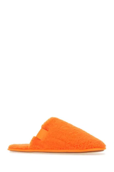 Loewe Textured Fabric Slip-ons Featuring Unique Weave In Orange