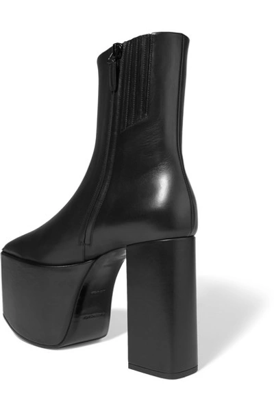 Shop Balenciaga Leather Platform Ankle Boots