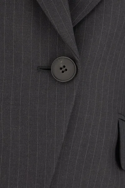 Alexander Mcqueen One-breasted Jacket In Grey