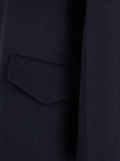 Theory Blue Hood With Hidden Front Closure In Wool Woman In Blue