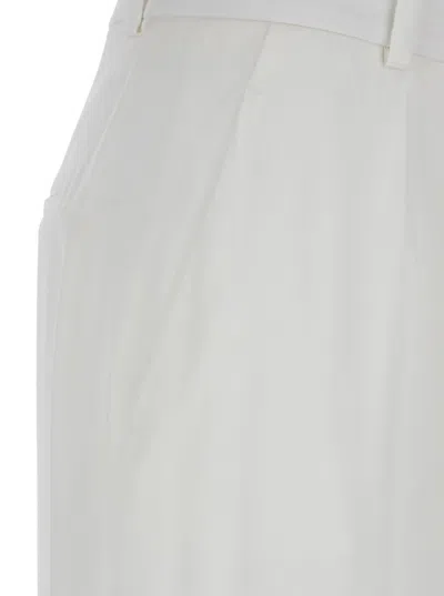 Alberta Ferretti White High Waist Pants With Concealed Closure In Silk Blend Woman In White