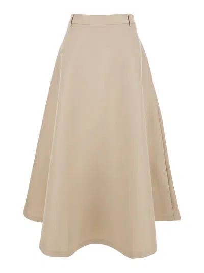 Rohe Voluminous Cotton Skirt In Beige