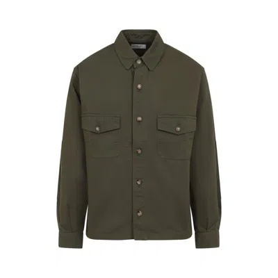 Saint Laurent Vibrant Green Cotton Button-up Shirt In Green