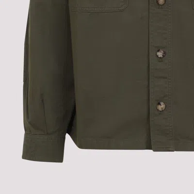 Saint Laurent Vibrant Green Cotton Button-up Shirt In Green