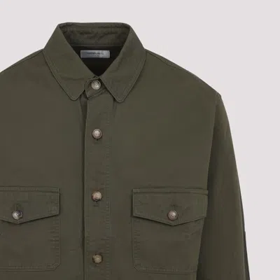 Saint Laurent Vibrant Green Cotton Button-up Shirt In Green