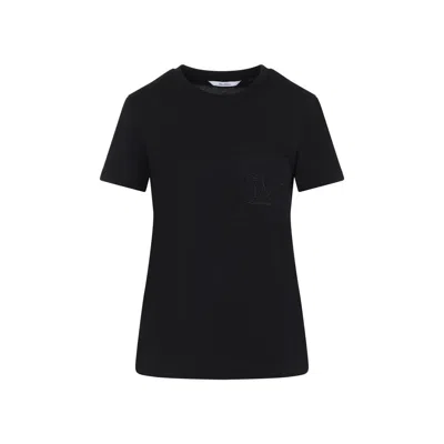 Max Mara Papaia Logo Cotton T-shirt In Black