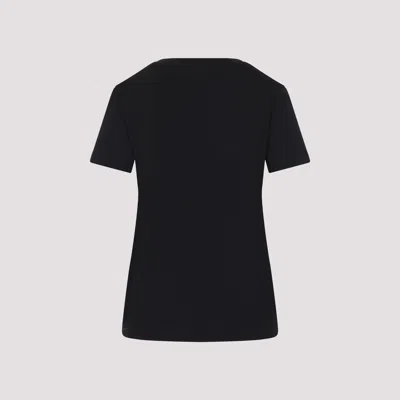 Max Mara Papaia Logo Cotton T-shirt In Black