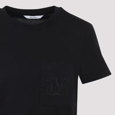 Max Mara Papaia Logo Cotton T-shirt In Black
