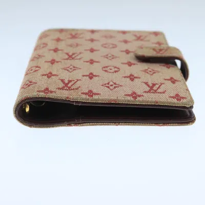 Pre-owned Louis Vuitton Agenda Pm Red Canvas Wallet  ()