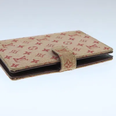 Pre-owned Louis Vuitton Agenda Pm Red Canvas Wallet  ()