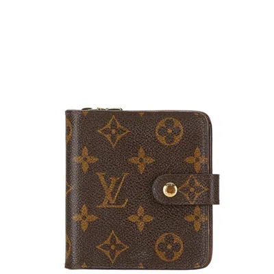 Pre-owned Louis Vuitton Brown Pvc Leather Wallet (bi-fold) ()