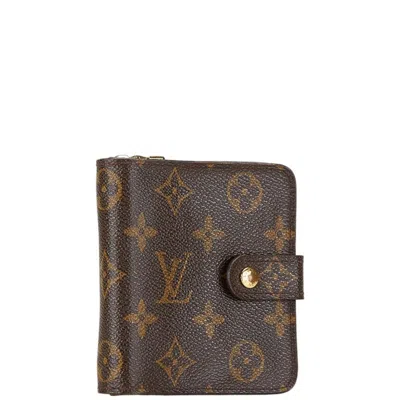 Pre-owned Louis Vuitton Brown Pvc Leather Wallet (bi-fold) ()