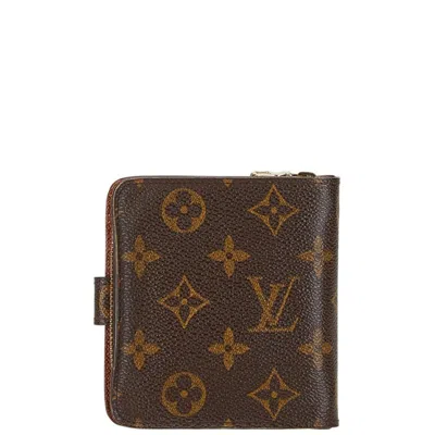 Pre-owned Louis Vuitton Brown Pvc Leather Wallet (bi-fold) ()