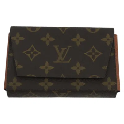Pre-owned Louis Vuitton Card Case Brown Canvas Wallet  ()