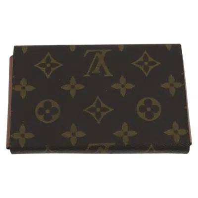 Pre-owned Louis Vuitton Card Case Brown Canvas Wallet  ()