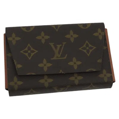 Pre-owned Louis Vuitton Card Case Brown Canvas Wallet  ()