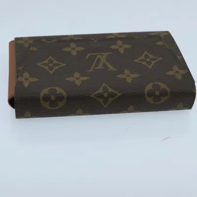Pre-owned Louis Vuitton Card Case Brown Canvas Wallet  ()