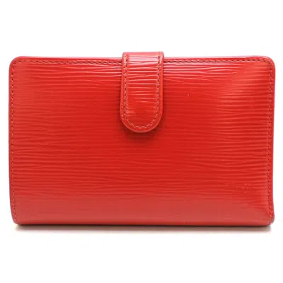Pre-owned Louis Vuitton Castilian Red Red Color Epi Leather Wallet (bi-fold) () In Castilian Red, Red Color