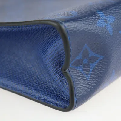 Pre-owned Louis Vuitton Cobalt Monogram Eclipse Taiga Leather Clutch Bag Handbag ()